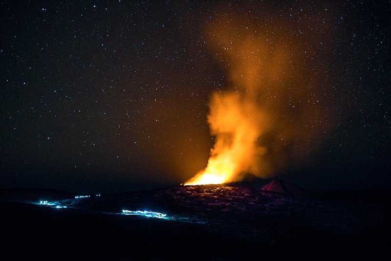 The glow over the Erta Ale crater, Addis Ababa