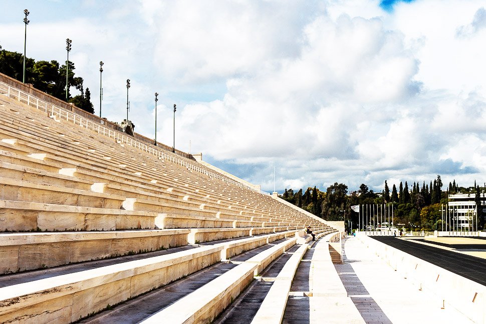 How to walk along the Panathenaic Stadium in Athens