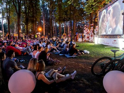Watch a movie in the open-air cinema in Lviv