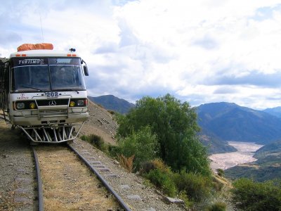 Take a ride on a rail bus in Sucre