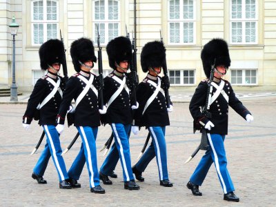 See the change of the guard in Copenhagen