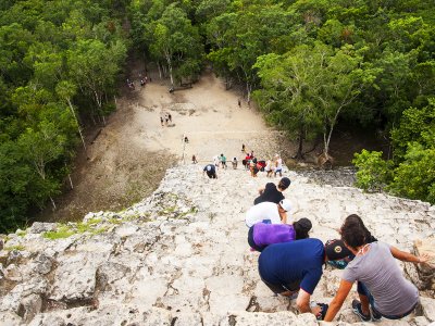 Climb to the top of the Nohoch Mul pyramid in Cancun