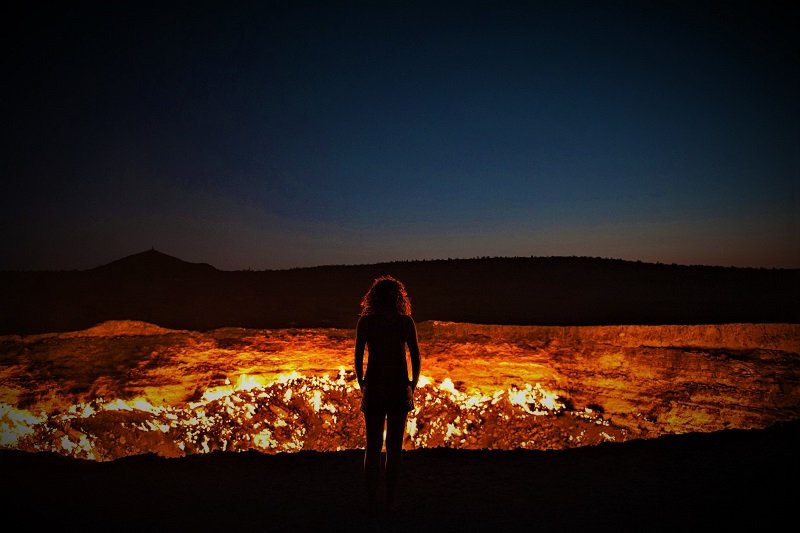 In the front of the Door to hell, Ashgabad