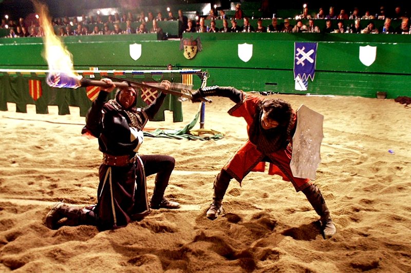 Knights fighting for the lady's heart.