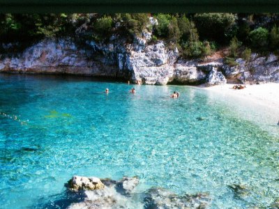 Swim naked on the beach on Kefalonia island in Kefalinia