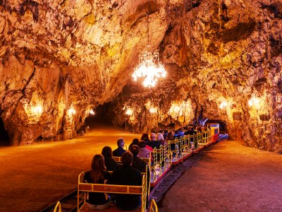Take a tram ride inside the cave in Ljubljana