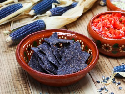 Taste blue corn tortilla in Mexico City