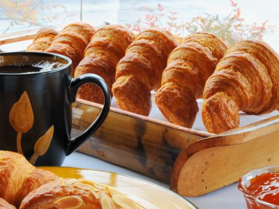 Taste croissants for a breakfast in Paris